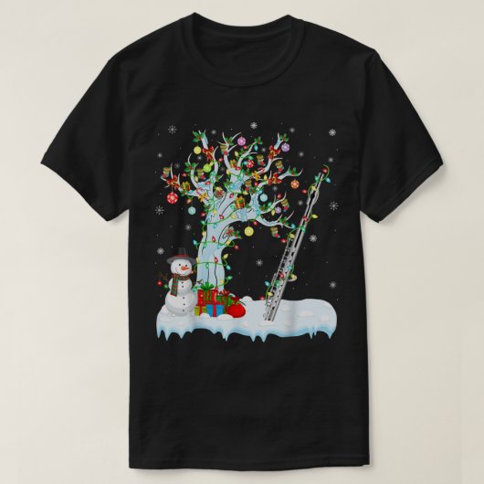 Piccolo Music Xmas Tree Lighting Santa Hat Piccolo T-shirt (Design voorkant)