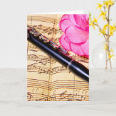 Piccolo on sheet music custom greetings cards kaart (Gele Bloem)