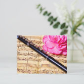 Piccolo op eigen briefkaart voor muziek op vel (Staand voorkant)