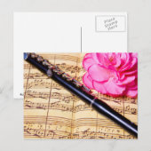 Piccolo op eigen briefkaart voor muziek op vel (Voorkant / Achterkant)