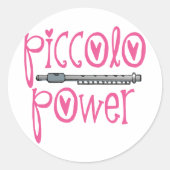 Piccolo Power Roze Ronde Sticker (Voorkant)