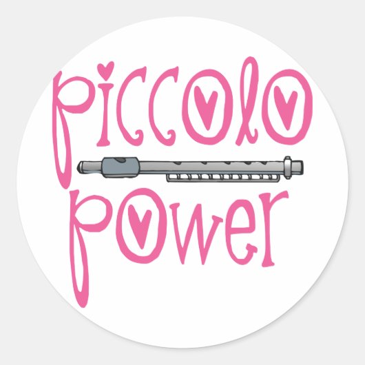 Piccolo Power Roze Ronde Sticker (Voorkant)
