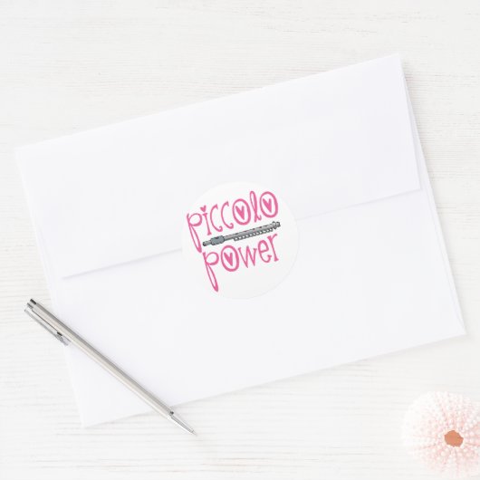 Piccolo Power Roze Ronde Sticker (Envelop)