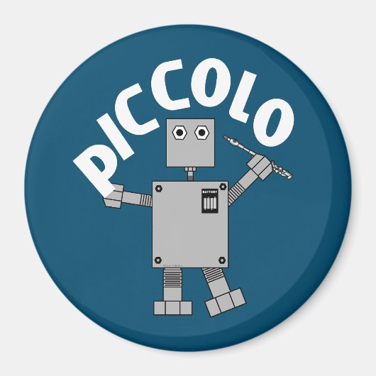 Piccolo Robot Tekst Magneet (Voorkant)