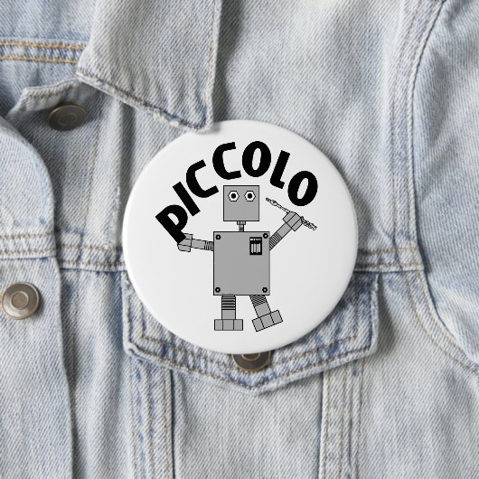Piccolo Robot Tekst Ronde Button 4,0 Cm (In situ)