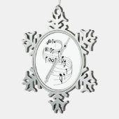 Piccolo Tin Sneeuwvlok Ornament (Rechts)