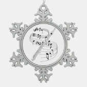 Piccolo Tin Sneeuwvlok Ornament (Voorkant)