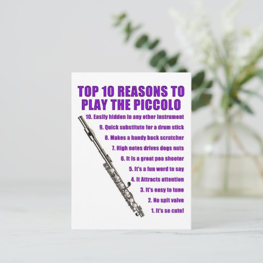 Piccolo top 10 briefkaart (Staand voorkant)