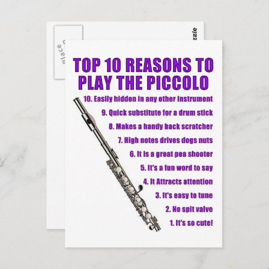 Piccolo top 10 briefkaart (Voorkant / Achterkant)