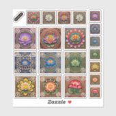 Pichhwai Lotus Regenboog Chakra Sticker Blad (Vel)