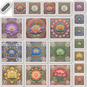 Pichhwai Lotus Regenboog Chakra Sticker Blad (Voorkant)