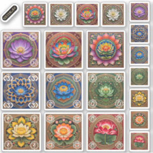 Pichhwai Lotus Regenboog Chakra Sticker Blad