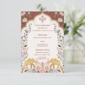 Pichwai Indian Elegant Wedding Enclosure Card Informatiekaartje (Staand voorkant)