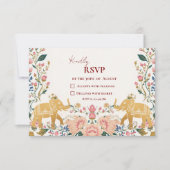 Pichwai Indian Elegant Wedding RSVP Kaartje (Voorkant)