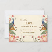Pichwai Indian Elegant Wedding RSVP Kaartje (Voorkant)