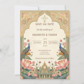 Pichwai Indian Elegant Wedding Save the Date (Voorkant)