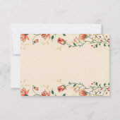 Pichwai Indian Peacock Elegant Wedding RSVP Kaartje (Achterkant)