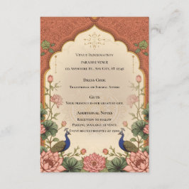 Pichwai Inspired Indian Wedding Enclosure Card Informatiekaartje