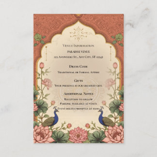 Pichwai Inspired Indian Wedding Enclosure Card Informatiekaartje