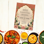 Pichwai Inspired Indian Wedding Invitation Kaart