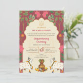 Pichwai Lotus Housewarming uitnodigingen (Staand voorkant)