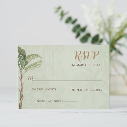 Pichwai Reactie Kaart of Indiase bruiloft RSVP kaa (Staand voorkant)