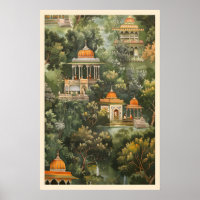 Pichwai Tempel Kunstprint Indiase Geheime Tuin Muu