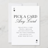 Pick A Card Any Card Wedding Guestbook Sign Kaart (Voorkant)