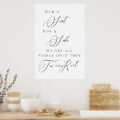 Pick a Seat Not a Side Wedding Ceremony Sign  Poster (Keuken)