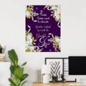 Pick a Seat - Plum Paars en Spring Floral Poster (Thuiskantoor)