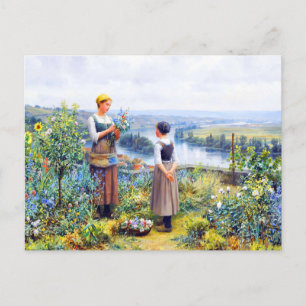Pick Flowers van Daniel Ridgway Knight Briefkaart