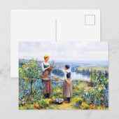 Pick Flowers van Daniel Ridgway Knight Briefkaart (Voorkant / Achterkant)