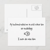 Pick Husband of Audiology Briefkaart (Voorkant / Achterkant)