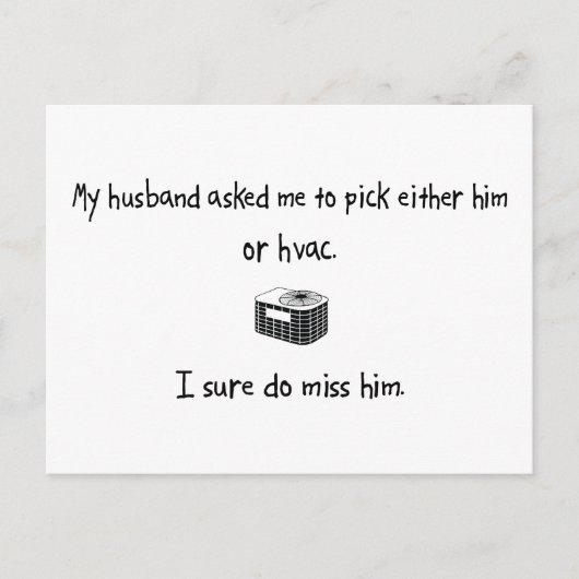 Pick Husband of HVAC Briefkaart (Voorkant)
