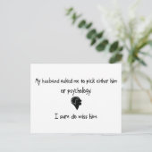 Pick Husband of Psychology Briefkaart (Staand voorkant)
