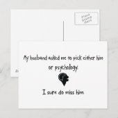 Pick Husband of Psychology Briefkaart (Voorkant / Achterkant)