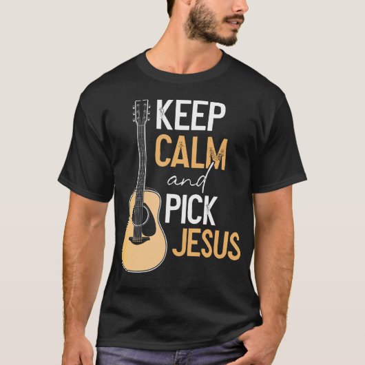 Pick Jesus Christelijk Bass Guitar Player Musicus  T-shirt (Voorkant)