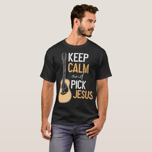 Pick Jesus Christelijk Bass Guitar Player Musicus  T-shirt (Voorkant volledig)