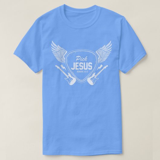Pick Jesus Christelijke Church Band Guitarist Guit T-shirt (Design voorkant)