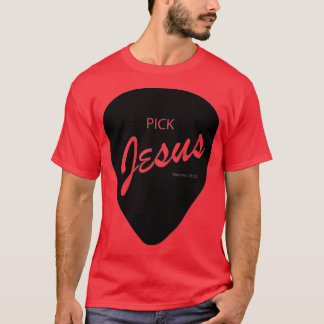 PICK JESUS FENDER STYLE BLACK T-SHIRT