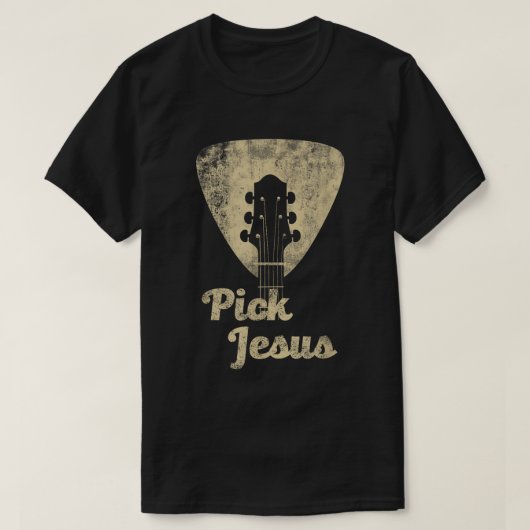 Pick Jesus Guitar Christian Shirt (Design voorkant)