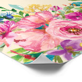 Pick Seat Not Side Colorful Wildflower Weddenschap Poster (Hoek)