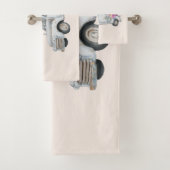  pick-up truck met bloemen rustiek bad handdoek (Insitu)