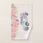  pick-up truck met bloemen rustiek bad handdoek (Handdoek)