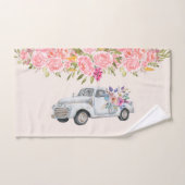  pick-up truck met bloemen rustiek bad handdoek (Handdoek)