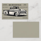  pick-up truck op beige klusjesman service visitekaartje (Voorkant / Achterkant)