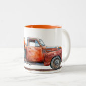  pick-up truck pompoenoogst tweekleurige koffiemok (Voorkant rechts)