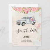 pick-up truck rustieke verjaardag opslaan van de uitnodiging briefkaart (Voorkant / Achterkant)