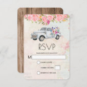  pick-up truck rustieke Waterverf bruiloft RSVP Kaartje (Voorkant / Achterkant)
