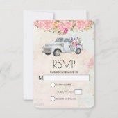  pick-up truck rustieke Waterverf bruiloft RSVP Kaartje (Voorkant)